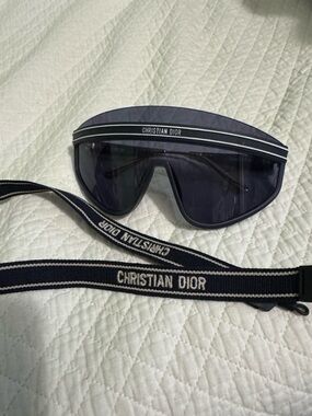 Christian Dior style Navy Logo Visor Sunglasses